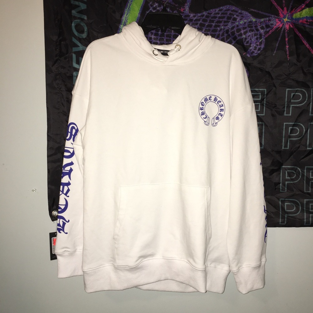 Chrome Hearts Blue Cross Pull Over Hoodie